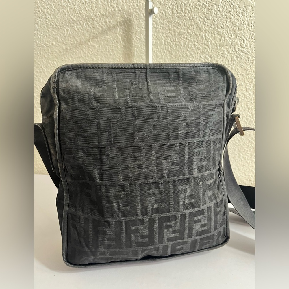 Fendi Black Tonal FF Jacquard Messenger Bag - Picture 2 of 16